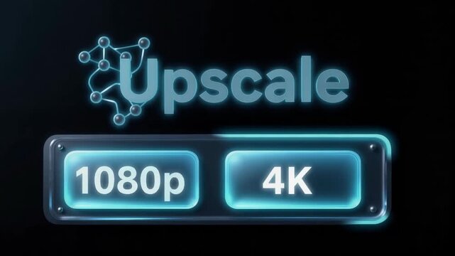 Upscale Resolution Upgrade Graphic Displaying 1080p and 4k Quality Options for Digital Media Enhancement