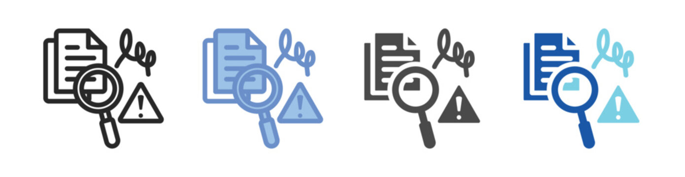 Parsing Error Icon Set With Multiple Styles Vector Illustration