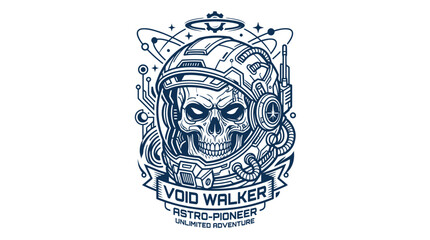 Skull Astronaut Helmet Graphic Art - Void Walker Space Explorer © hidayati