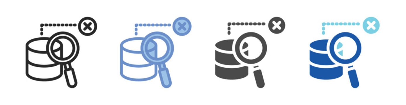 Data Mismatch Icon Set With Multiple Styles Vector Illustration