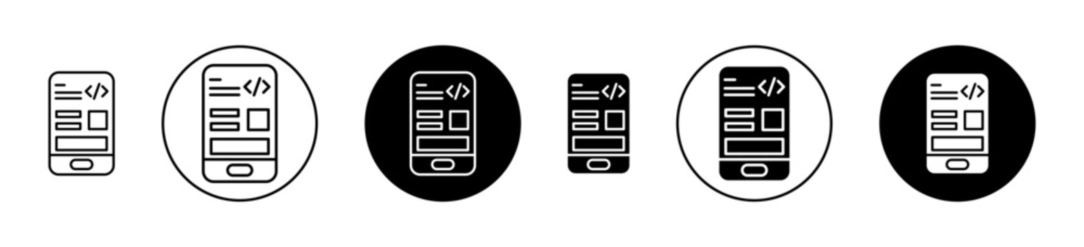 Mobile apps development icon. Editable stroke and filled. Pixel perfect