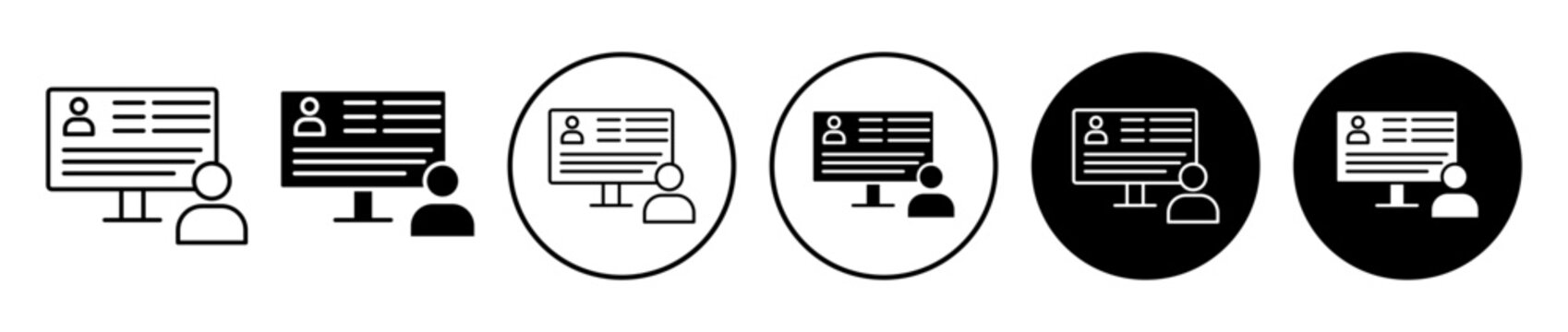 Online course icon. Editable stroke and filled. Pixel perfect