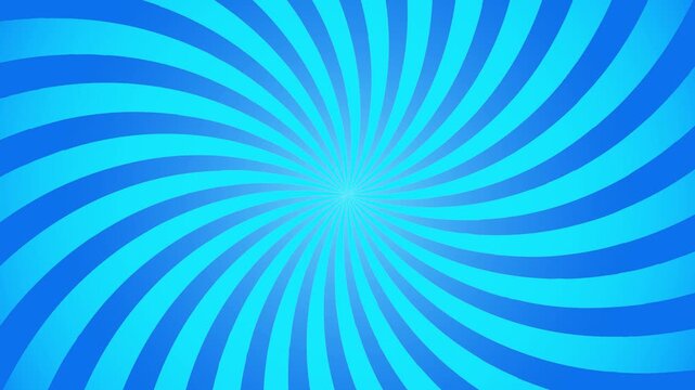 Blue turquoise spiral vortex background animation with rotating radial stripes
