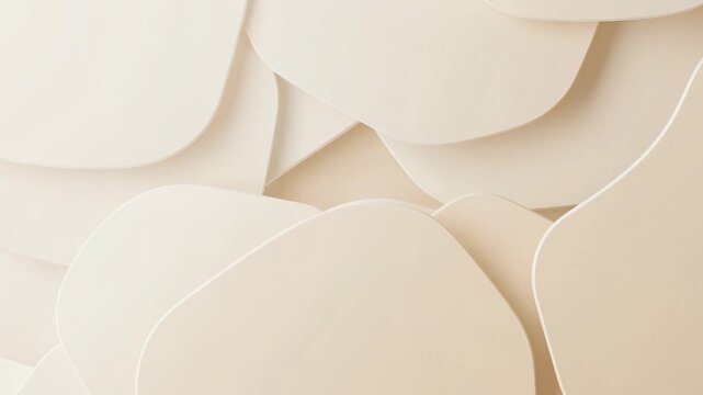 Soft beige abstract paper shapes overlapping minimalist background for design and decoration