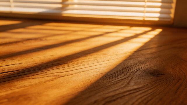 Wooden floor with sunlight through blinds symbolizing the limitless potential of digital design