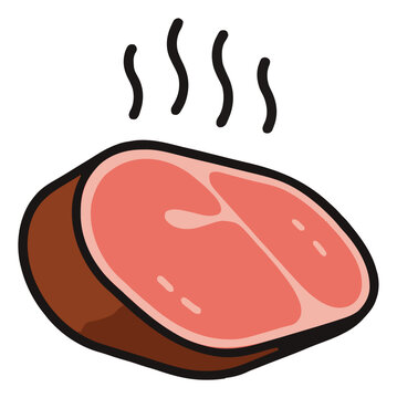 Roast beef slice vector illustration isolated on whi.... Generative AI
