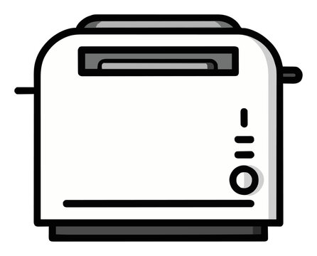 Electric bread toaster front view flat illustration. Generative AI