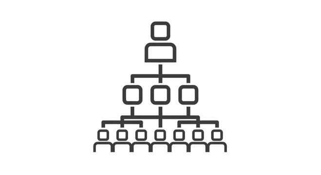 Organizational Structure Hierarchy Chart with People Icons