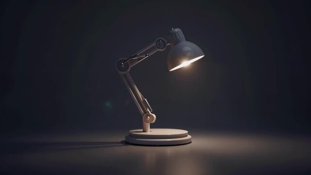 Vintage Desk Lamp Illuminating a Dark Minimalist Surface in a Moody Studio Setting for Creative Concepts