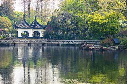 Pavilions and towers in Changzhou gardens, China