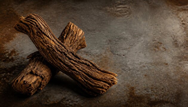 Eco Friendly Product Advertisement of Rugged Soapnut Roots on Aged Zinc Sheet