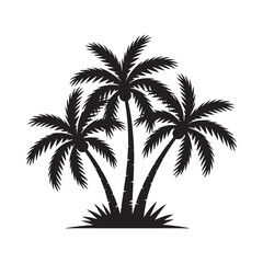 Palm trees silhouette against a white background tropical vegetation design © ABDULLA