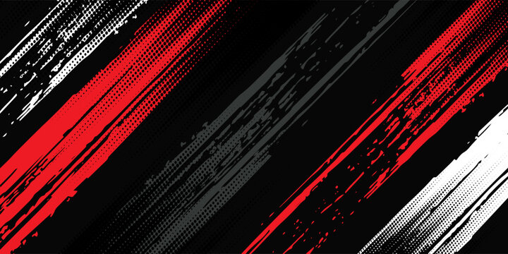 Gaming esport background striking stripes electric banner vector illustration design red black grunge brush wing comic pattern modern abstract concept livery stripes decal paint splash splatter.eps 10
