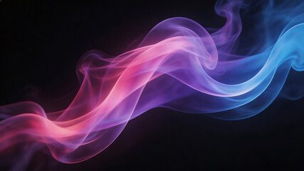 Fototapeta premium Colorful swirling smoke against black background emphasizing fluid motion and vibrant color palettes