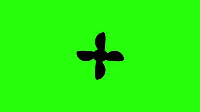 Premium 4K motion graphic of an automotive cooling fan silhouette representing engine ventilation bouncing. Clean asset for car repair website layout.