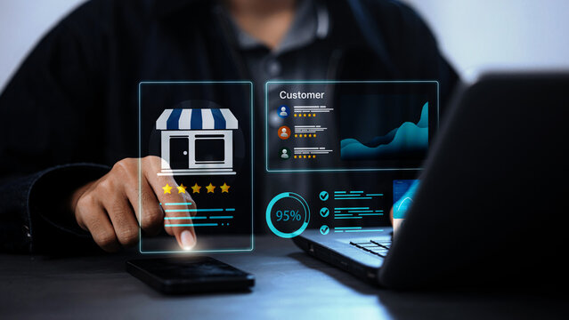 Store Customer Review Star Rating 95 Percent Analytics Dashboard Dark