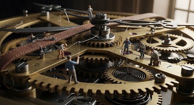 Aerial view of busy industrial manufacturing plant.