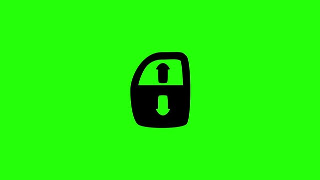 Premium 4K video showcasing a car door power window control switch layout with vertical arrows bouncing fluidly. Clean automotive interior asset.
