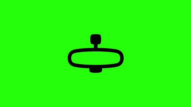 Professional 4K footage of a classic car interior rearview mirror glass silhouette representing blind spot vision bouncing. Playful popup driver web element.