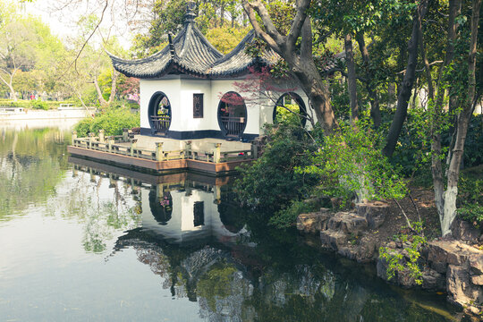 Pavilions and towers in Changzhou gardens, China