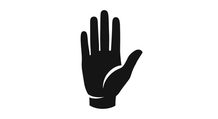 Obraz premium Black Hand Stop Gesture Icon 1.