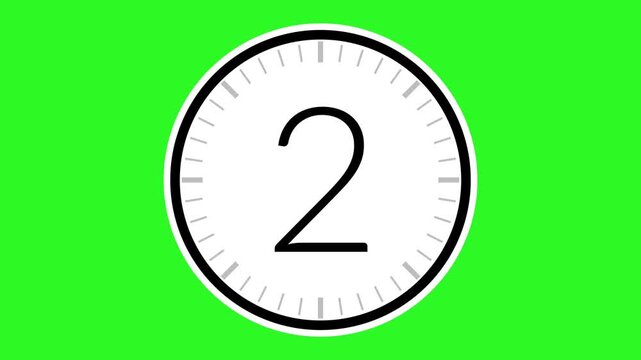 Number 2 with circular animation on green screen background. 2 days to go. 2 days left. 2 counting days