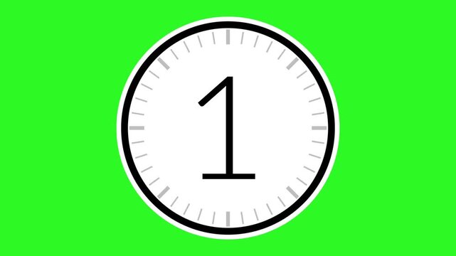 Number 1 with circular animation on green screen background. 1 days to go. 1 days left. 1 counting days