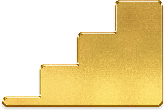 Metallic gold steps app icon round element shiny glossy design