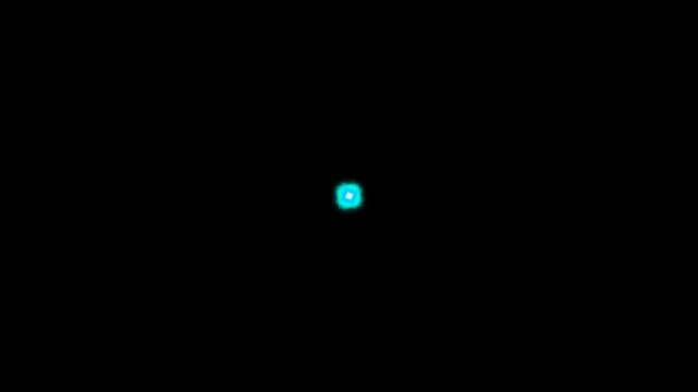 Glowing blue shockwave pulse animation on black background