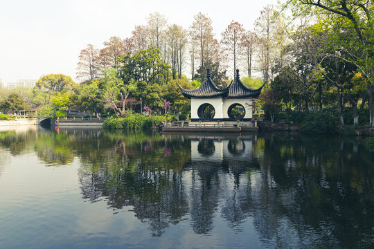 Pavilions and towers in Changzhou gardens, China