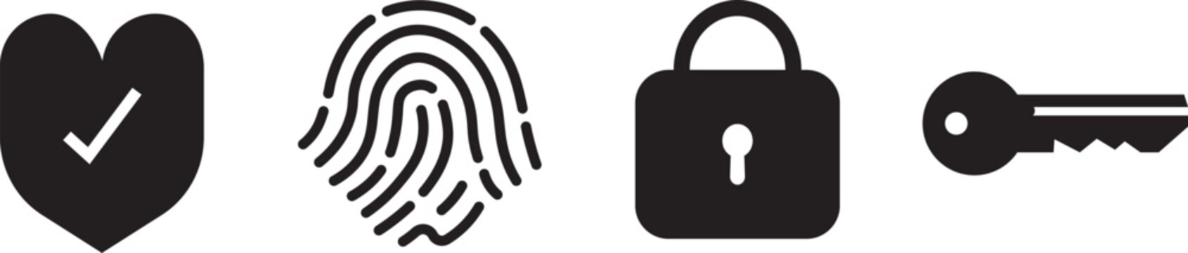 set of biometric circular fingerprint scan graphics for access control systems, featuring high-quality security scanner vector symbols