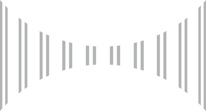 abstract creative grey double line bulge pattern art.