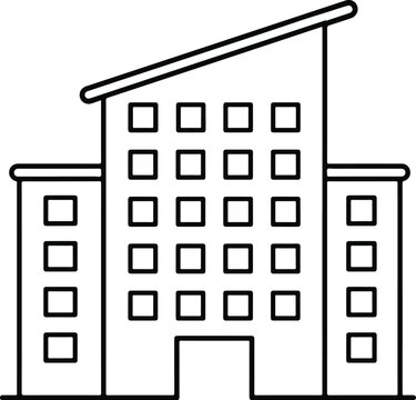 Office building icon representing business, corporate company and commercial real estate. Symbol of headquarters, enterprise, organization and urban architecture. 