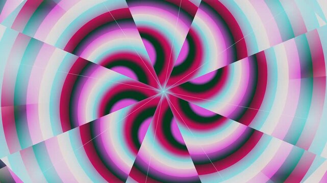 A mesmerizing video showcasing a vibrant and colorful abstract design with swirling patterns and shapes in pink, purple, and blue hues.