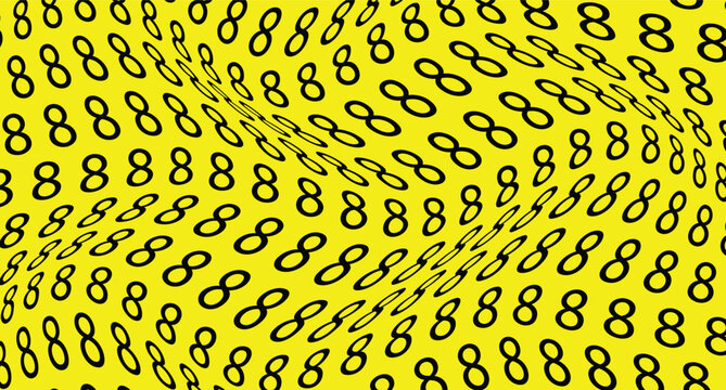abstract creative number 8 wave pattern design.