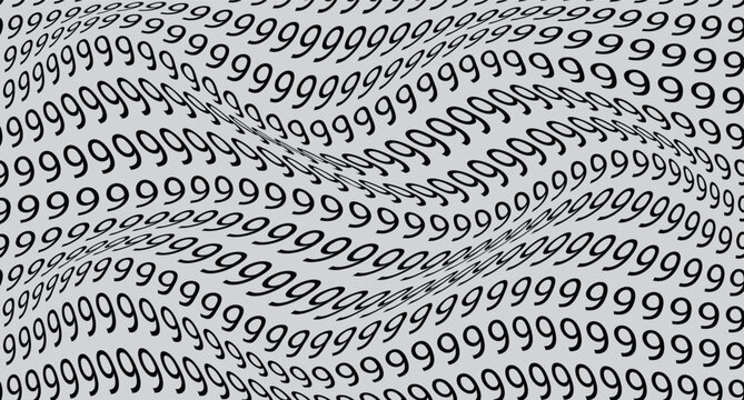 abstract creative number 9 wave pattern design.