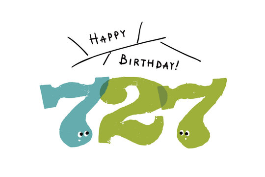 数字イラスト シンプルでかわいい日付素材 7月27日