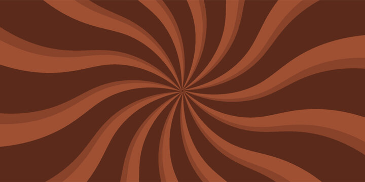 Chocolate swirl background. Candy caramel sunburst pattern
