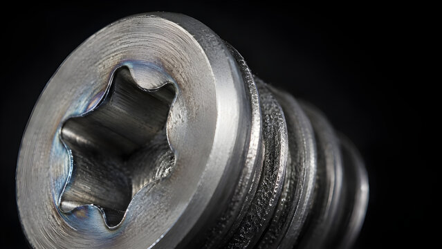 Torx Screw Head Macro With Heat Tint For Mechanical Engineering