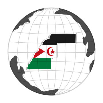 Western Sahara Country Map in Globe