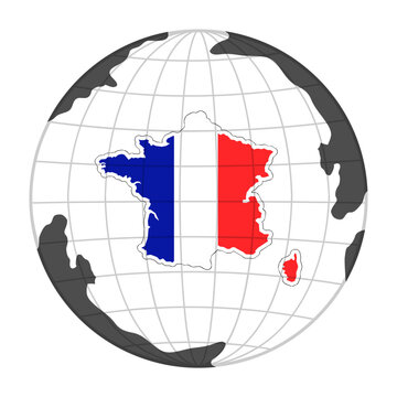 France Country Map in Globe