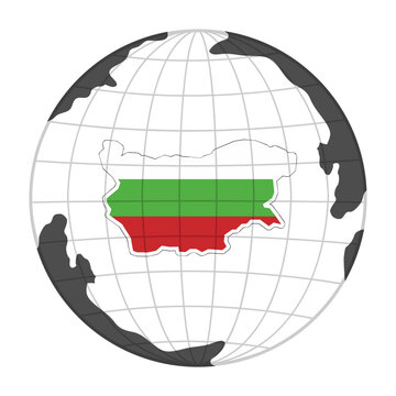 Bulgaria Country Map in Globe