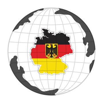 Germany Country Map in Globe