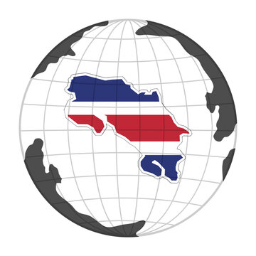 Costa Rica Country Map in Globe