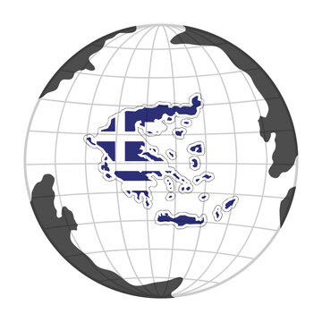Greece Country Map in Globe