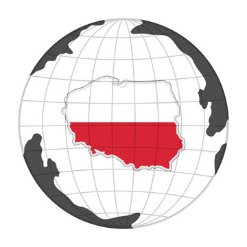 Poland Country Map in Globe