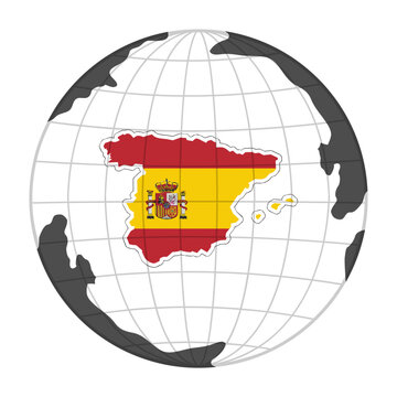 Spain Country Map in Globe