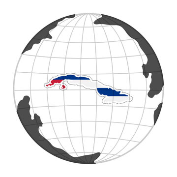 Cuba Country Map in Globe