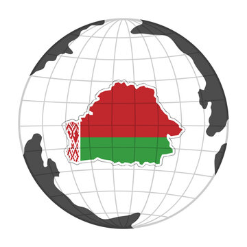 Belarus Country Map in Globe