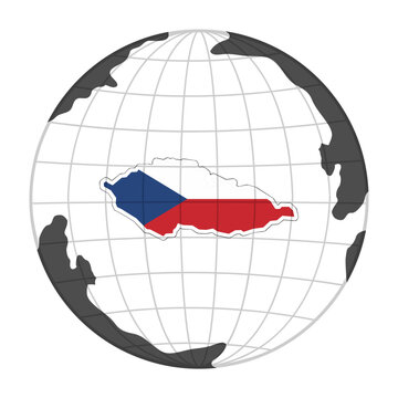 Czech Republic Country Map in Globe